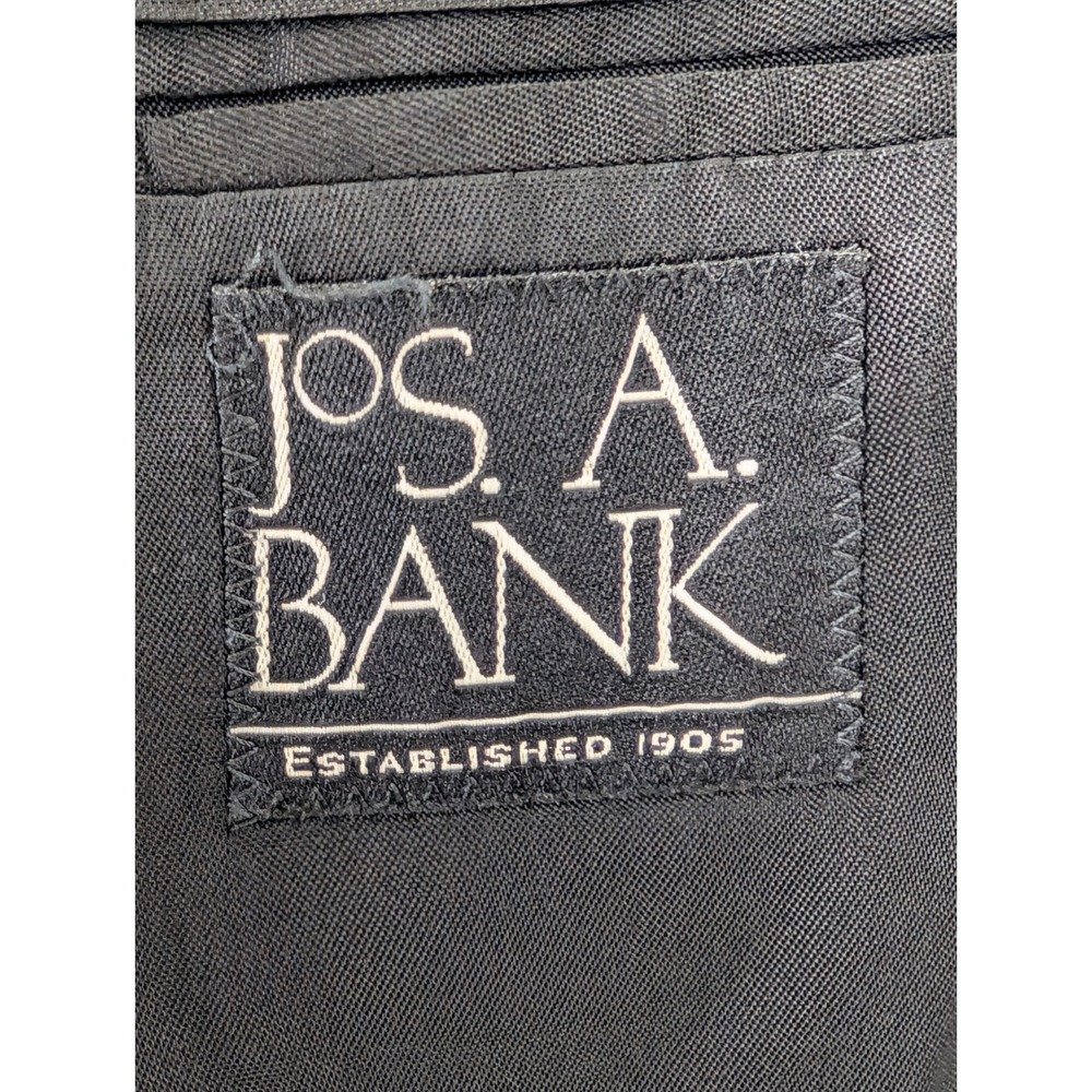 Jos A Bank Gray 100% Wool Suit Two Piece Mens 42R Regular Fit Dress Work - Picture 7 of 11